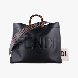 Vintage Fendi Sunshine Black Leather 8BH372 shoulderbag | stylenewstar