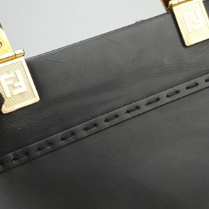 Vintage Fendi Sunshine Black Leather 8BH372 shoulderbag | stylenewstar