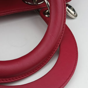 Pre-owned Christian Dior Lady Dior Rose lambskin handbag | stylenewstar
