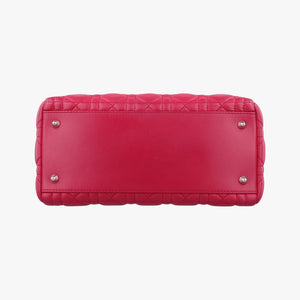 Pre-owned Christian Dior Lady Dior Rose lambskin handbag | stylenewstar