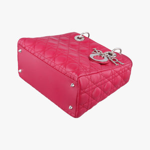 Pre-owned Christian Dior Lady Dior Rose lambskin handbag | stylenewstar