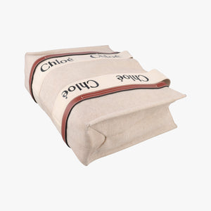 Pre-owned Chloe Woody Beige×Brown×Black canvas handbag | stylenewstar
