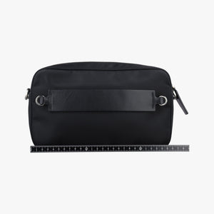 Pre-owned Valentino VLogo Black Nylon × Calfskin Leather shoulderbag | stylenewstar