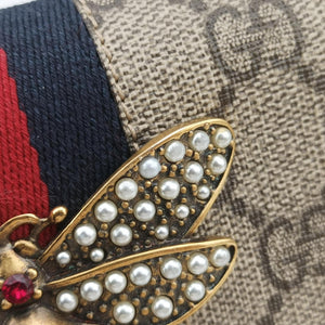 Pre-owned Gucci Queen Margaret beige×red×multi PVC coated canvas×Leather 476079 shoulderbag | stylenewstar