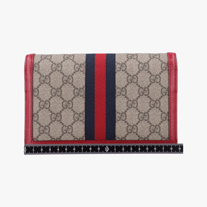 Pre-owned Gucci Queen Margaret beige×red×multi PVC coated canvas×Leather 476079 shoulderbag | stylenewstar