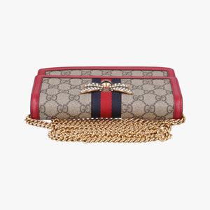 Pre-owned Gucci Queen Margaret beige×red×multi PVC coated canvas×Leather 476079 shoulderbag | stylenewstar