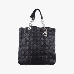 Pre-owned Christian Dior Cannage Dior Soft Shopping Black lambskin shoulderbag | stylenewstar