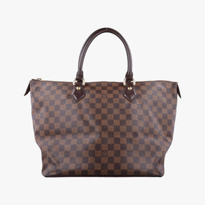 Pre-owned Louis Vuitton SALEYA MM EBENE Damier Canvas N51182 handbag | stylenewstar