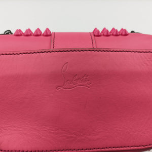 Pre-owned Christian Louboutin Sweet Charity Scarabe Spike Pink Leather shoulderbag | stylenewstar