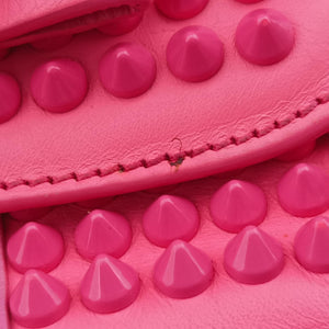 Pre-owned Christian Louboutin Sweet Charity Scarabe Spike Pink Leather shoulderbag | stylenewstar