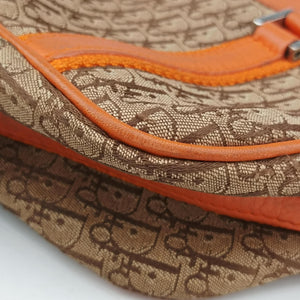 Secondhand Christian Dior Street Chic Trotter Orange×Beige Canvas×Leather handbag | stylenewstar