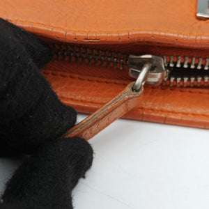 Secondhand Christian Dior Street Chic Trotter Orange×Beige Canvas×Leather handbag | stylenewstar