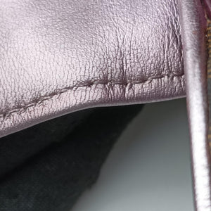 Pre-owned Fendi Zucca Vanity Mirror beige×Brown×purple canvas×leather 8BN133 shoulderbag | stylenewstar