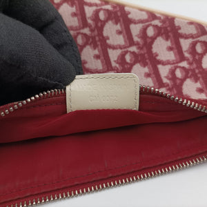 Pre-owned Christian Dior Saddle Bordeaux×White jacquard handbag | stylenewstar