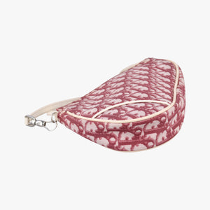 Pre-owned Christian Dior Saddle Bordeaux×White jacquard handbag | stylenewstar