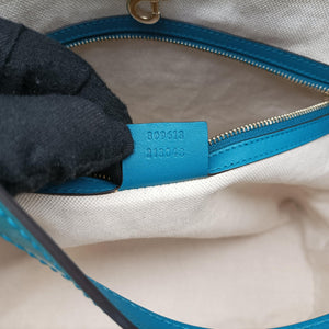Pre-owned Gucci Microguccissima Blue Patent Leather 309613 handbag | stylenewstar