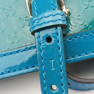Pre-owned Gucci Microguccissima Blue Patent Leather 309613 handbag | stylenewstar