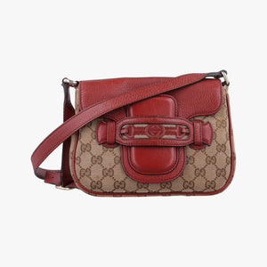 Pre-owned Gucci GG Dressage Beige × Red canvas×leather 296854 shoulderbag | stylenewstar