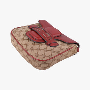 Pre-owned Gucci GG Dressage Beige × Red canvas×leather 296854 shoulderbag | stylenewstar