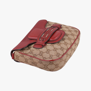Pre-owned Gucci GG Dressage Beige × Red canvas×leather 296854 shoulderbag | stylenewstar