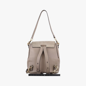 Pre-owned Chloe FAYE mini Grey Suede × leather backpack/rucksack | stylenewstar