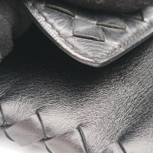 Pre-owned Bottega Veneta Intrecciato Black lambskin shoulderbag | stylenewstar