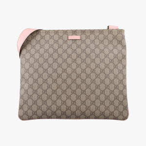 Pre-owned Gucci GG Plus GG Supreme Brown×Pink PVC coated canvas 201446 shoulderbag | stylenewstar