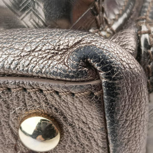 Pre-owned VERSACE Metallic Hobo Gold Patent×Leather handbag | stylenewstar
