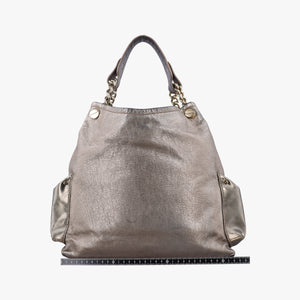 Pre-owned VERSACE Metallic Hobo Gold Patent×Leather handbag | stylenewstar
