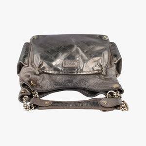 Pre-owned VERSACE Metallic Hobo Gold Patent×Leather handbag | stylenewstar