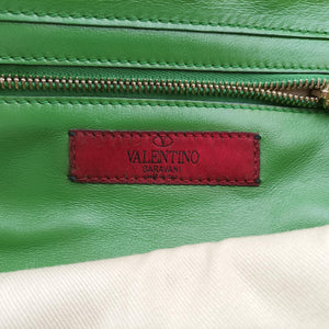 Pre-owned Valentino Rockstud Red×Green×Pink Leather shoulderbag | stylenewstar
