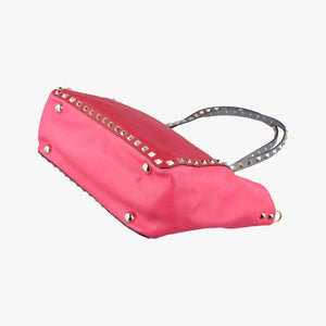 Pre-owned Valentino Rockstud Red×Green×Pink Leather shoulderbag | stylenewstar