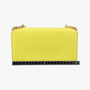 Pre-owned Celine Triomphe Chain Yellow Leather shoulderbag | stylenewstar