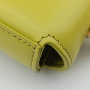 Pre-owned Celine Triomphe Chain Yellow Leather shoulderbag | stylenewstar