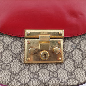 Pre-owned Gucci Padlock Guccissima Beige×Red×Multicolour PVC coated canvas×Leather 453189 shoulderbag | stylenewstar