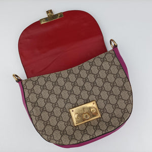 Pre-owned Gucci Padlock Guccissima Beige×Red×Multicolour PVC coated canvas×Leather 453189 shoulderbag | stylenewstar