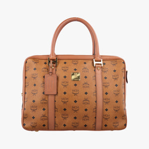 Secondhand MCM Logogram business Brown Leather handbag | stylenewstar
