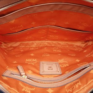Secondhand MCM Logogram business Brown Leather handbag | stylenewstar