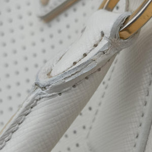 Secondhand Prada Perforated White leather handbag | stylenewstar