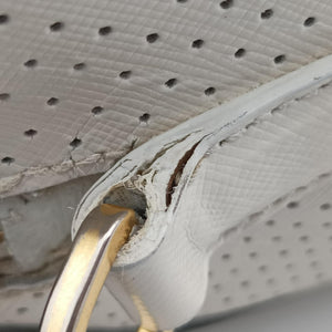 Secondhand Prada Perforated White leather handbag | stylenewstar