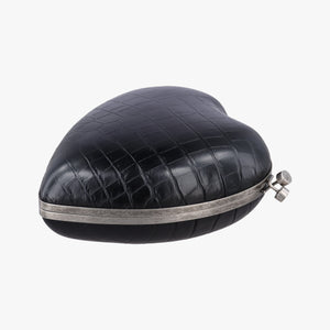 Pre-owned Yves Saint Laurent Love Box Heart Black Leather 466212 shoulderbag | stylenewstar