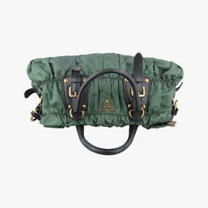 Secondhand Prada Gaufre Green nylon×Leather BN2805 shoulderbag | stylenewstar
