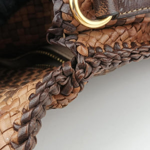 Pre-owned Prada Madras Brown leather shoulderbag | stylenewstar