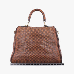 Pre-owned Prada Madras Brown leather shoulderbag | stylenewstar