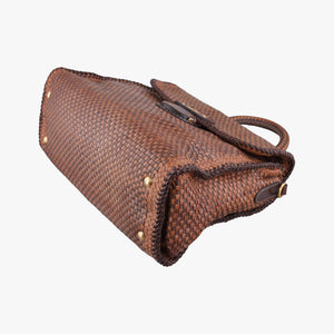 Pre-owned Prada Madras Brown leather shoulderbag | stylenewstar