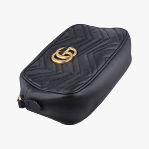 Pre-owned Gucci GG Marmont Black Leather 447632 shoulderbag | stylenewstar