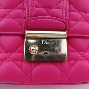 Pre-owned Christian Dior Miss Dior CANNAGE New Lock Pink lambskin shoulderbag | stylenewstar