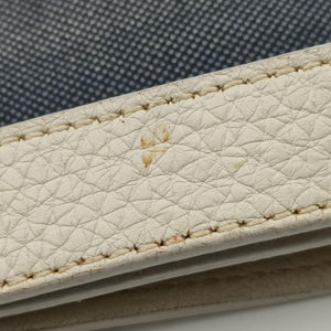 Pre-owned Prada Canapa logo jacquard Navy × white Canvas × leather BT867A shoulderbag | stylenewstar
