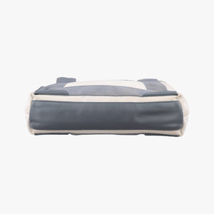 Pre-owned Balenciaga Navy Cabas XS Ivory × Gray Canvas x Leather handbag | stylenewstar