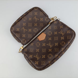 Pre-owned Louis Vuitton MULTI POCHETTE ACCESSOIRES MARRON×ROSE CLAIRE Monogram Canvas M44840 shoulderbag | stylenewstar